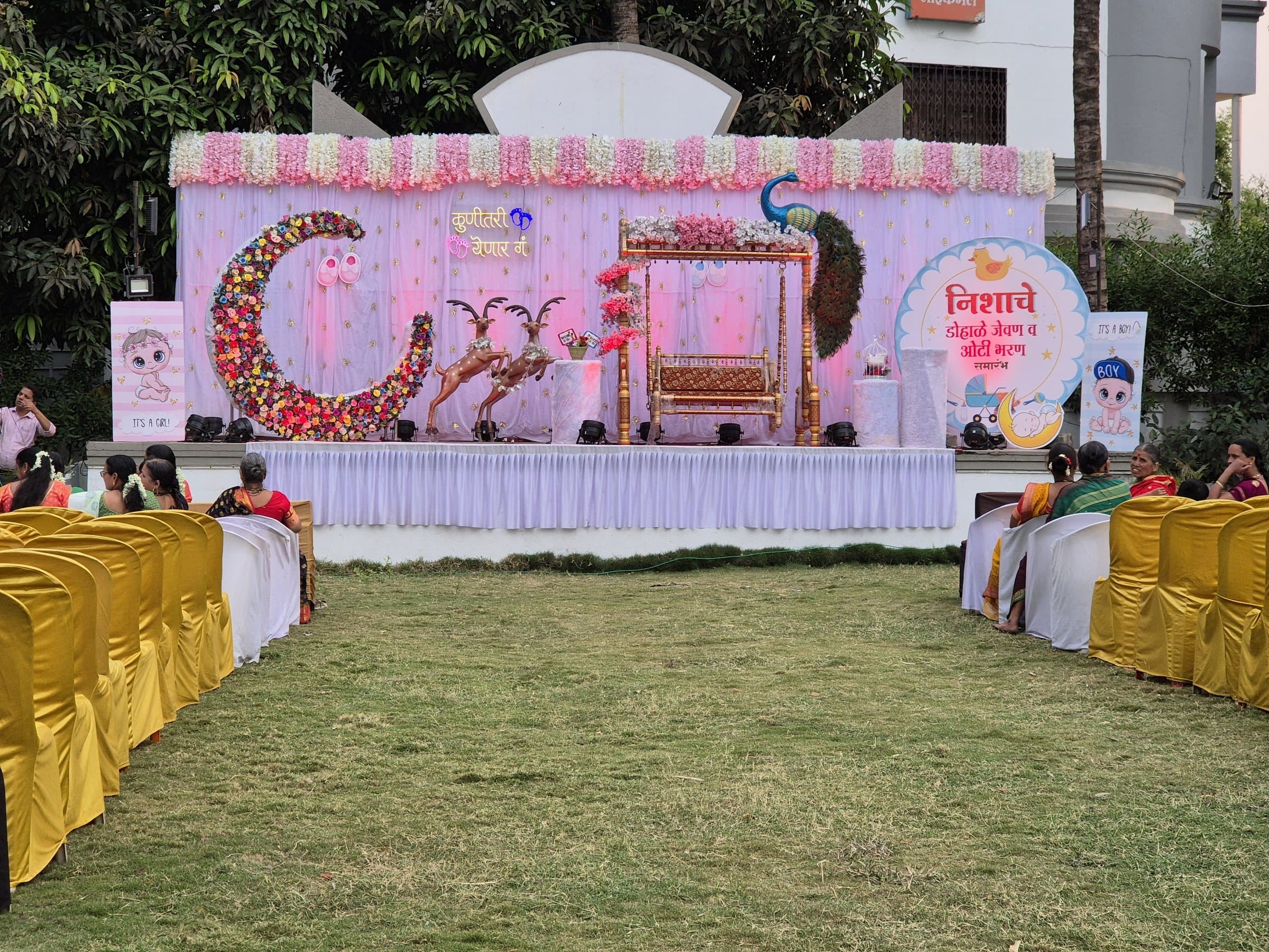 Baby shower stage on the lawn